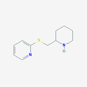 molecular formula C11H16N2S B12990733 2-((Piperidin-2-ylmethyl)thio)pyridine 