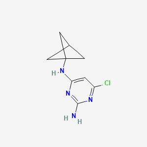 molecular formula C9H11ClN4 B12990741 N4-(Bicyclo[1.1.1]pentan-1-yl)-6-chloropyrimidine-2,4-diamine 