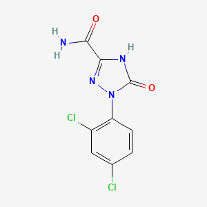 molecular formula C9H6Cl2N4O2 B12990781 1-(2,4-Dichlorophenyl)-2,5-dihydro-5-oxo-1H-1,2,4-triazole-3-carboxamide 