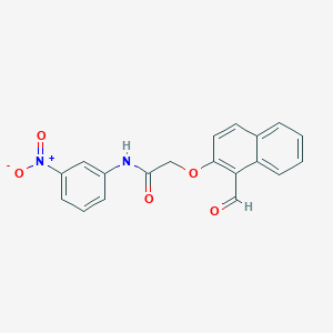 molecular formula C19H14N2O5 B12990785 2-((1-Formylnaphthalen-2-yl)oxy)-N-(3-nitrophenyl)acetamide 