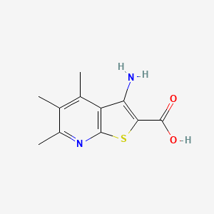 molecular formula C11H12N2O2S B1299080 3-Amino-4,5,6-trimethylthieno[2,3-b]pyridine-2-carboxylic acid CAS No. 329712-85-8