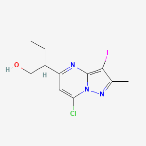 2-(7-Chloro-3-iodo-2-methylpyrazolo[1,5-a]pyrimidin-5-yl)butan-1-ol