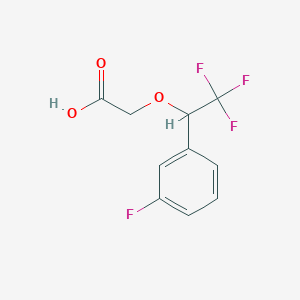 molecular formula C10H8F4O3 B12990878 2-(2,2,2-Trifluoro-1-(3-fluorophenyl)ethoxy)acetic acid 