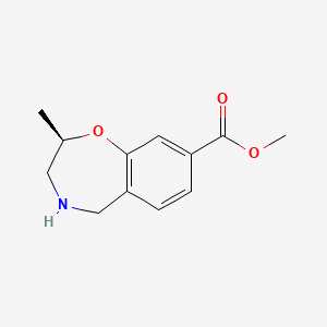 molecular formula C12H15NO3 B12990898 Methyl (R)-2-methyl-2,3,4,5-tetrahydrobenzo[f][1,4]oxazepine-8-carboxylate 