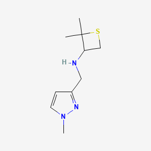 molecular formula C10H17N3S B12990920 2,2-Dimethyl-N-((1-methyl-1H-pyrazol-3-yl)methyl)thietan-3-amine 