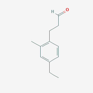 molecular formula C12H16O B12990935 3-(4-Ethyl-2-methylphenyl)propanal 