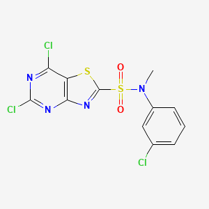 5,7-Dichloro-N-(3-chlorophenyl)-N-methylthiazolo[4,5-d]pyrimidine-2-sulfonamide