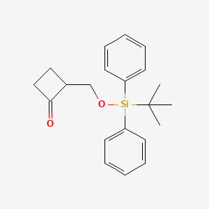 molecular formula C21H26O2Si B12990970 2-(((tert-Butyldiphenylsilyl)oxy)methyl)cyclobutan-1-one 