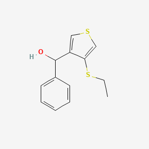 molecular formula C13H14OS2 B12990995 (4-Ethylsulfanylthiophen-3-yl)-phenylmethanol 