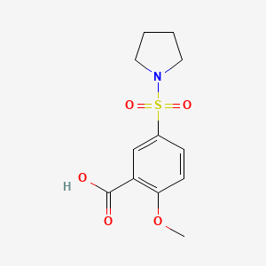 molecular formula C12H15NO5S B1299111 2-Methoxy-5-(pyrrolidine-1-sulfonyl)-benzoic acid CAS No. 89704-51-8