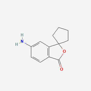 molecular formula C12H13NO2 B12991112 6'-Amino-3'H-spiro[cyclopentane-1,1'-isobenzofuran]-3'-one 