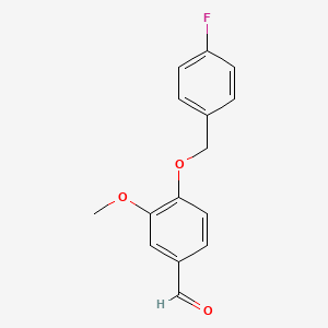 molecular formula C15H13FO3 B1299112 4-[(4-氟苄基)氧基]-3-甲氧基苯甲醛 CAS No. 321432-05-7