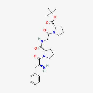 molecular formula C25H36N4O5 B12991207 tert-Butyl L-phenylalanyl-L-prolylglycyl-L-prolinate 