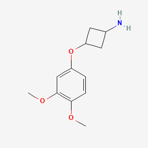 molecular formula C12H17NO3 B12991215 trans-3-(3,4-Dimethoxyphenoxy)cyclobutanamine 