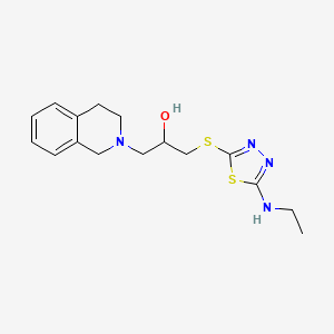 1-(3,4-Dihydroisoquinolin-2(1H)-yl)-3-((5-(ethylamino)-1,3,4-thiadiazol-2-yl)thio)propan-2-ol