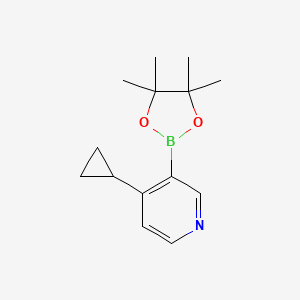 molecular formula C14H20BNO2 B12991228 4-Cyclopropyl-3-(4,4,5,5-tetramethyl-1,3,2-dioxaborolan-2-YL)pyridine 