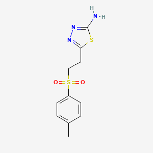 molecular formula C11H13N3O2S2 B1299126 5-(2-Tosylethyl)-1,3,4-thiadiazol-2-amine CAS No. 302956-47-4