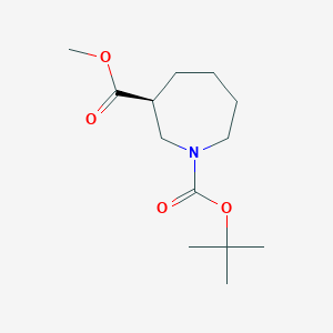 molecular formula C13H23NO4 B12991281 1-(tert-Butyl) 3-methyl (S)-azepane-1,3-dicarboxylate 