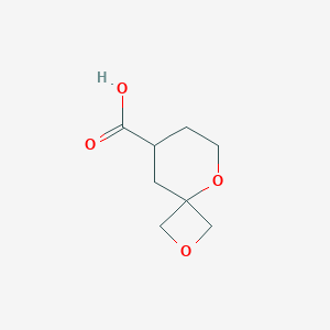 molecular formula C8H12O4 B12991306 2,5-Dioxaspiro[3.5]nonane-8-carboxylic acid 