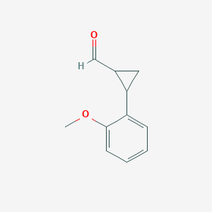 molecular formula C11H12O2 B12991376 2-(2-Methoxyphenyl)cyclopropanecarbaldehyde 