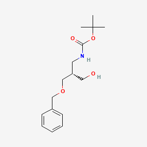 molecular formula C16H25NO4 B12991400 tert-Butyl (R)-(3-(benzyloxy)-2-(hydroxymethyl)propyl)carbamate 