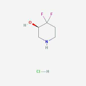 molecular formula C5H10ClF2NO B12991425 (R)-4,4-Difluoropiperidin-3-ol hydrochloride 