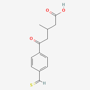 molecular formula C13H14O3S B12991445 3-Methyl-5-oxo-5-(4-thioformylphenyl)pentanoicacid 