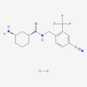 (1R,3S)-3-Amino-N-(4-cyano-2-(trifluoromethyl)benzyl)cyclohexane-1-carboxamide hydrochloride