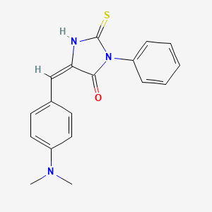 molecular formula C18H17N3OS B1299151 (5E)-5-[4-(dimethylamino)benzylidene]-2-mercapto-3-phenyl-3,5-dihydro-4H-imidazol-4-one 