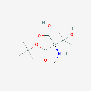 molecular formula C11H21NO5 B12991518 (S)-2-(tert-Butoxycarbonyl)-3-hydroxy-3-methyl-2-(methylamino)butanoic acid 