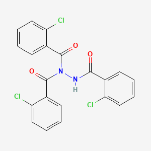 molecular formula C21H13Cl3N2O3 B12991525 2-Chloro-N,N'-bis(2-chlorobenzoyl)benzohydrazide 