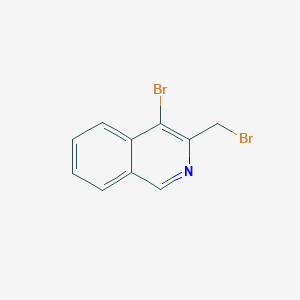 molecular formula C10H7Br2N B12991527 4-Bromo-3-(bromomethyl)isoquinoline 