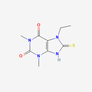 molecular formula C9H12N4O2S B1299157 7-乙基-8-巯基-1,3-二甲基-3,7-二氢嘌呤-2,6-二酮 CAS No. 335403-18-4