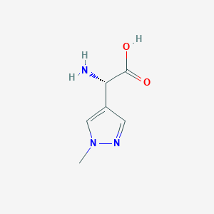 molecular formula C6H9N3O2 B12991621 (S)-2-Amino-2-(1-methyl-1H-pyrazol-4-yl)acetic acid 