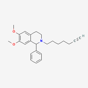 molecular formula C24H29NO2 B12991695 2-(Hept-6-yn-1-yl)-6,7-dimethoxy-1-phenyl-1,2,3,4-tetrahydroisoquinoline 