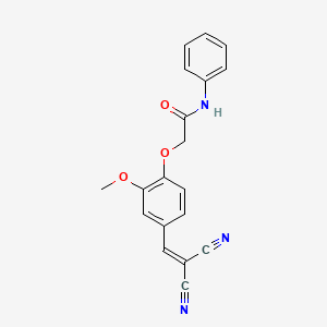 molecular formula C19H15N3O3 B12991704 2-(4-(2,2-Dicyanovinyl)-2-methoxyphenoxy)-N-phenylacetamide 