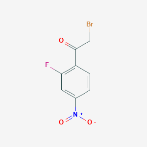 molecular formula C8H5BrFNO3 B12991727 2-Bromo-1-(2-fluoro-4-nitrophenyl)ethanone 