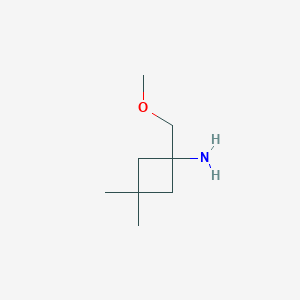 molecular formula C8H17NO B12991768 1-(Methoxymethyl)-3,3-dimethylcyclobutan-1-amine 