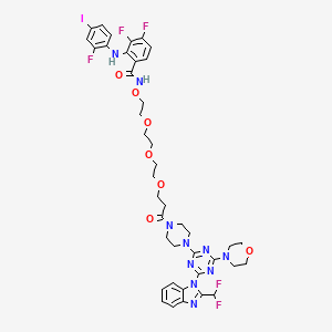 N-(2-(2-(2-(3-(4-(4-(2-(Difluoromethyl)-1H-benzo[d]imidazol-1-yl)-6-morpholino-1,3,5-triazin-2-yl)piperazin-1-yl)-3-oxopropoxy)ethoxy)ethoxy)ethoxy)-3,4-difluoro-2-((2-fluoro-4-iodophenyl)amino)benzamide