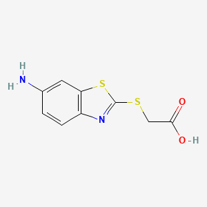 molecular formula C9H8N2O2S2 B1299184 （6-氨基苯并噻唑-2-基硫代）-乙酸 CAS No. 25801-92-7