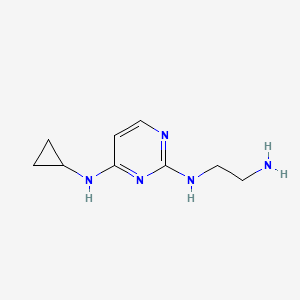 molecular formula C9H15N5 B12991864 N2-(2-aminoethyl)-N4-cyclopropylpyrimidine-2,4-diamine 