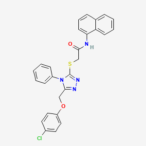 2-((5-((4-Chlorophenoxy)methyl)-4-phenyl-4H-1,2,4-triazol-3-yl)thio)-N-(naphthalen-1-yl)acetamide