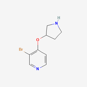 molecular formula C9H11BrN2O B12991893 3-Bromo-4-(pyrrolidin-3-yloxy)pyridine 