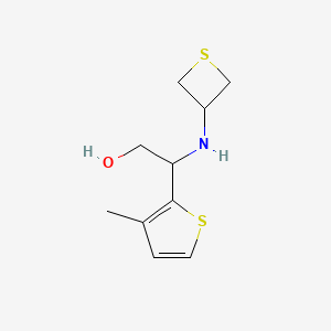 molecular formula C10H15NOS2 B12991921 2-(3-Methylthiophen-2-yl)-2-(thietan-3-ylamino)ethan-1-ol 