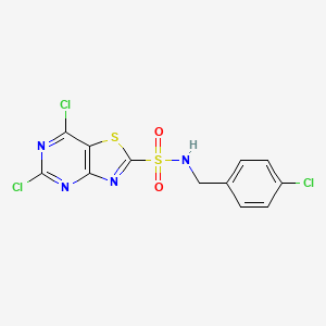 5,7-Dichloro-N-(4-chlorobenzyl)thiazolo[4,5-d]pyrimidine-2-sulfonamide