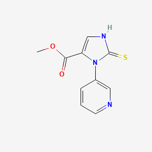 molecular formula C10H9N3O2S B12991962 Methyl 3-(pyridin-3-yl)-2-thioxo-2,3-dihydro-1H-imidazole-4-carboxylate 