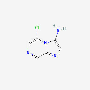 molecular formula C6H5ClN4 B12992017 5-Chloroimidazo[1,2-a]pyrazin-3-amine 