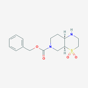 molecular formula C15H20N2O4S B12992040 Benzyl (4aS,8aR)-octahydro-6H-pyrido[3,4-b][1,4]thiazine-6-carboxylate 4,4-dioxide 