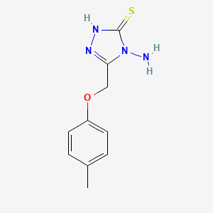 molecular formula C10H12N4OS B1299207 1H-1,2,4-Triazole-5-thione, 4-amino-3-((4-methylphenoxy)methyl)- CAS No. 113766-05-5