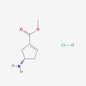 molecular formula C7H12ClNO2 B12992080 Methyl (S)-4-aminocyclopent-1-ene-1-carboxylate hydrochloride 